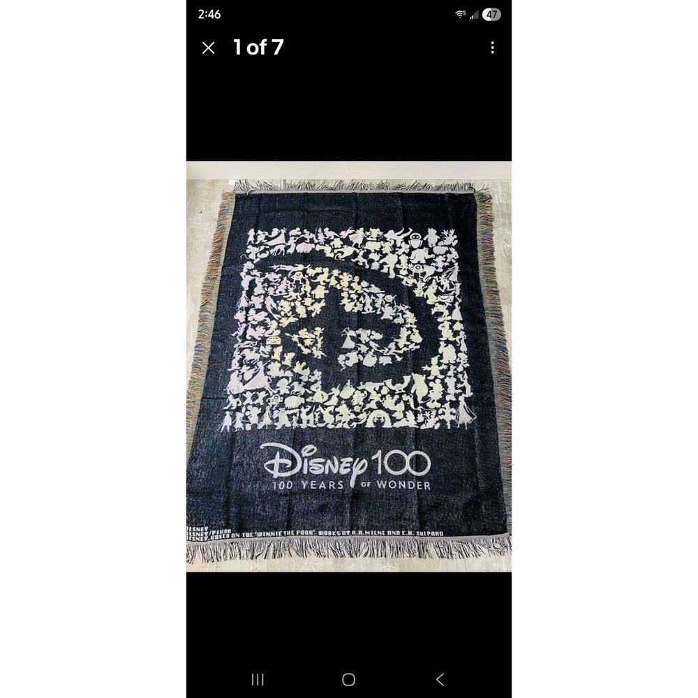 Disney 100th Anniversary Woven Collectors Throw- Rare Numbered New‎